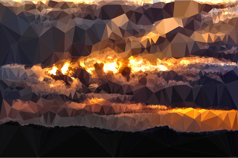 Low Poly Golden Cumulus Sunset