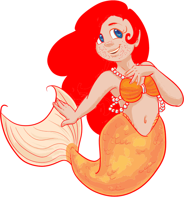 Redhead Mermaid With Freckles