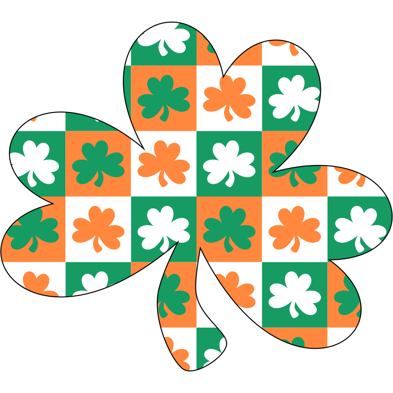 Shamrock with Ireland pattern