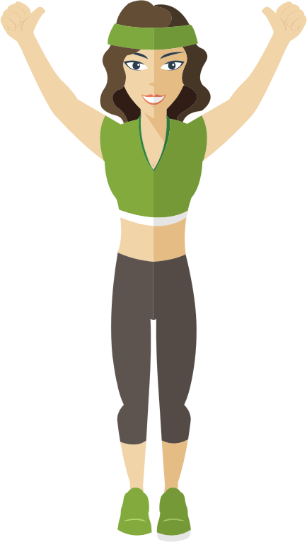 Flat Shaded Fitness Woman