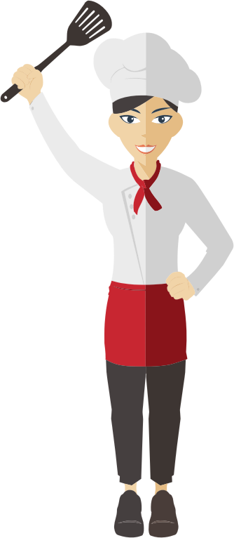 Flat Shaded Female Chef