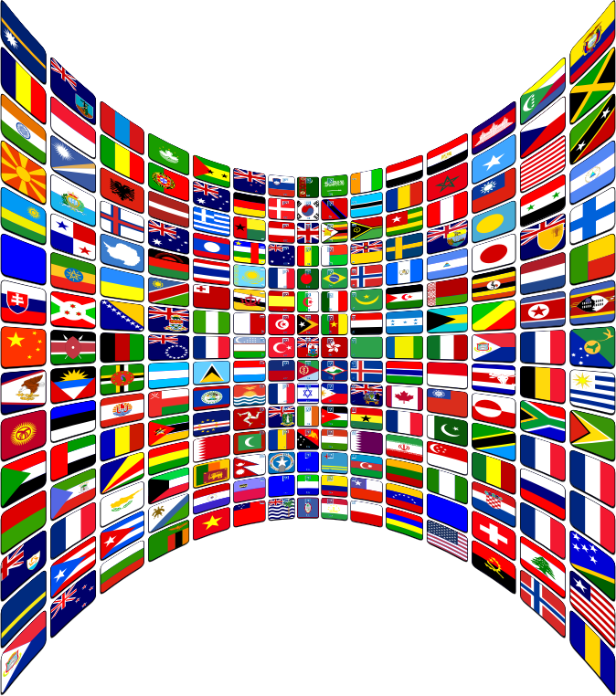 World Flag Buttons Perspective