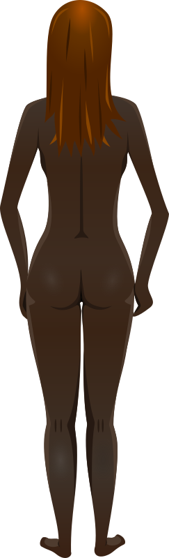 Young lady (dark skin, naked, brown hair)