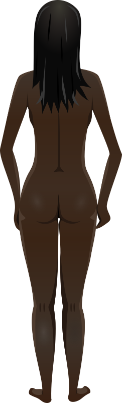 Young lady (dark skin, naked, black hair)