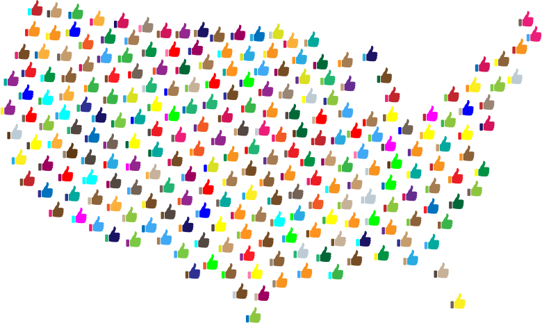 Prismatic Thumbs Up United States Map