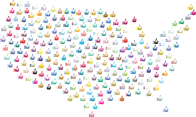 Prismatic Thumbs Up United States Map 2