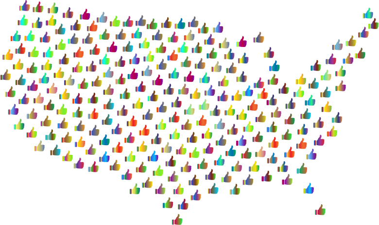 Prismatic Thumbs Up United States Map 3