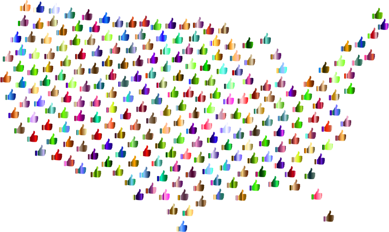 Prismatic Thumbs Up United States Map 4