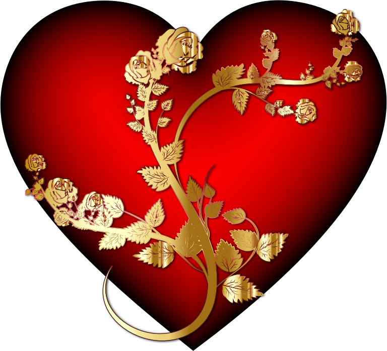 Golden Rose Heart Enhanced