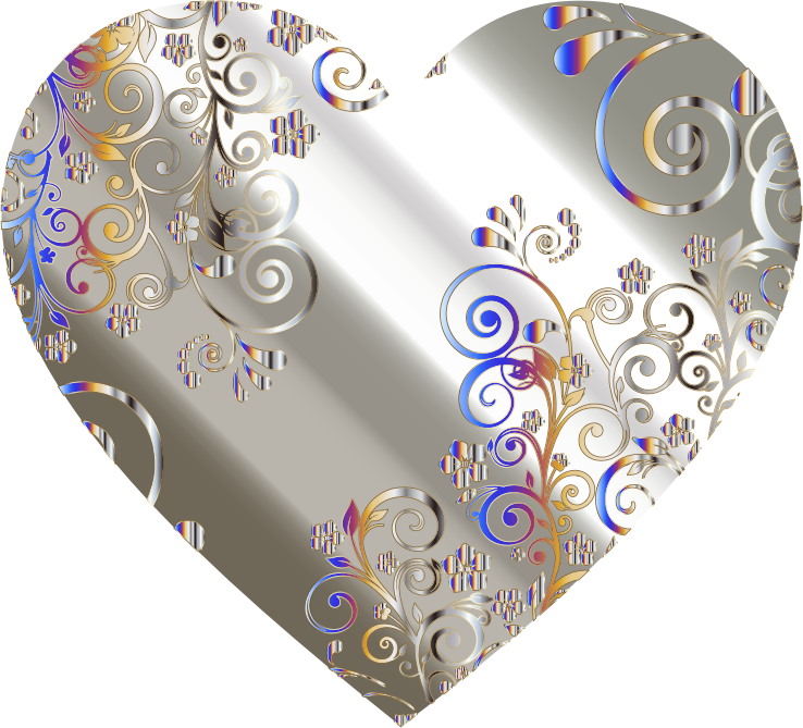 Prismatic Floral Flourish Heart 8