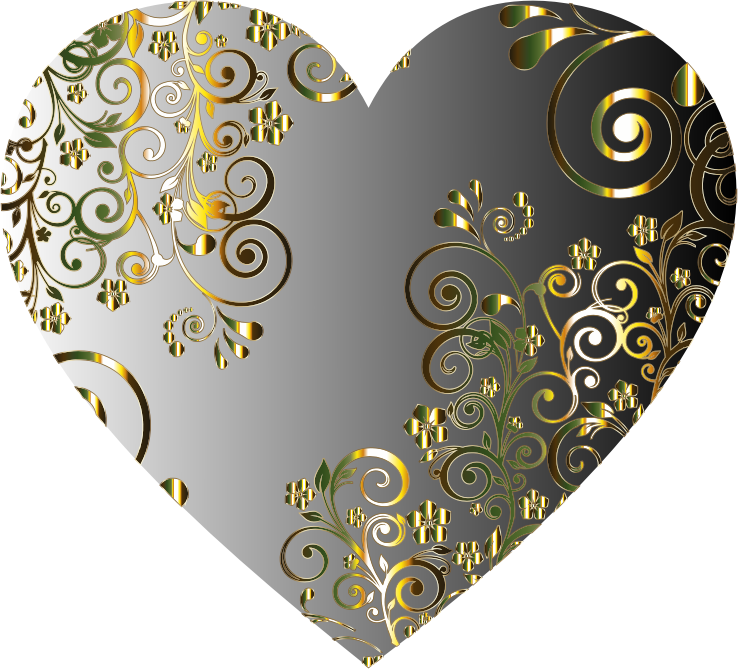 Prismatic Floral Flourish Heart 9