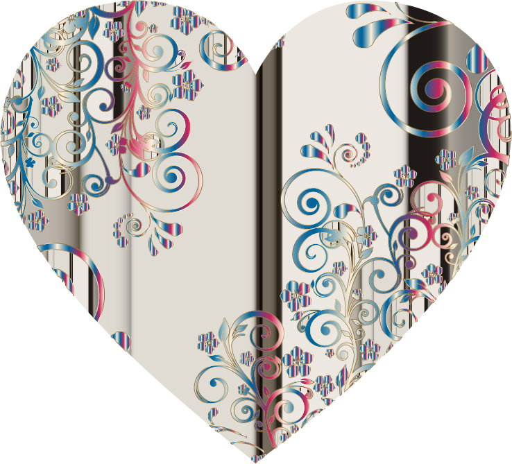 Prismatic Floral Flourish Heart 11