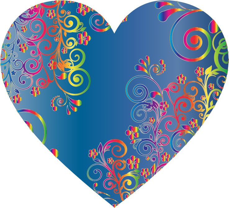 Prismatic Floral Flourish Heart 14