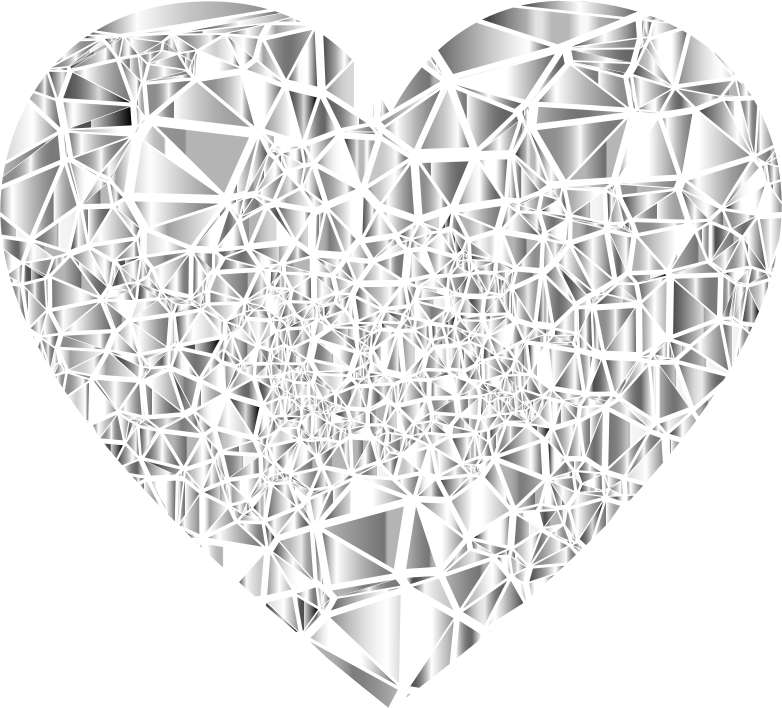 Low Poly Shattered Gemstone Heart