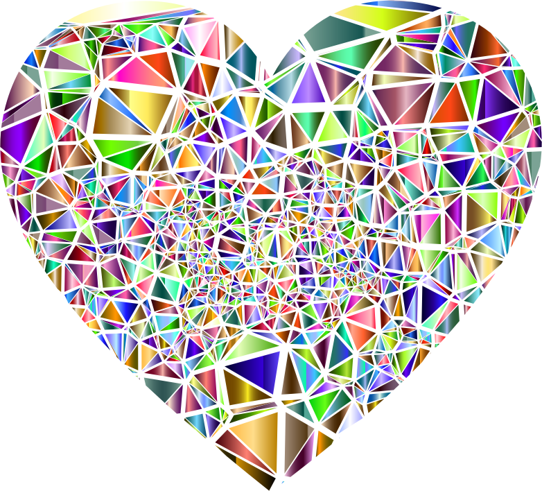 Low Poly Shattered Chromatic Heart