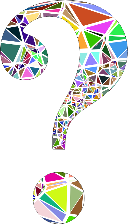 Low Poly Shattered Question Mark With Stroke