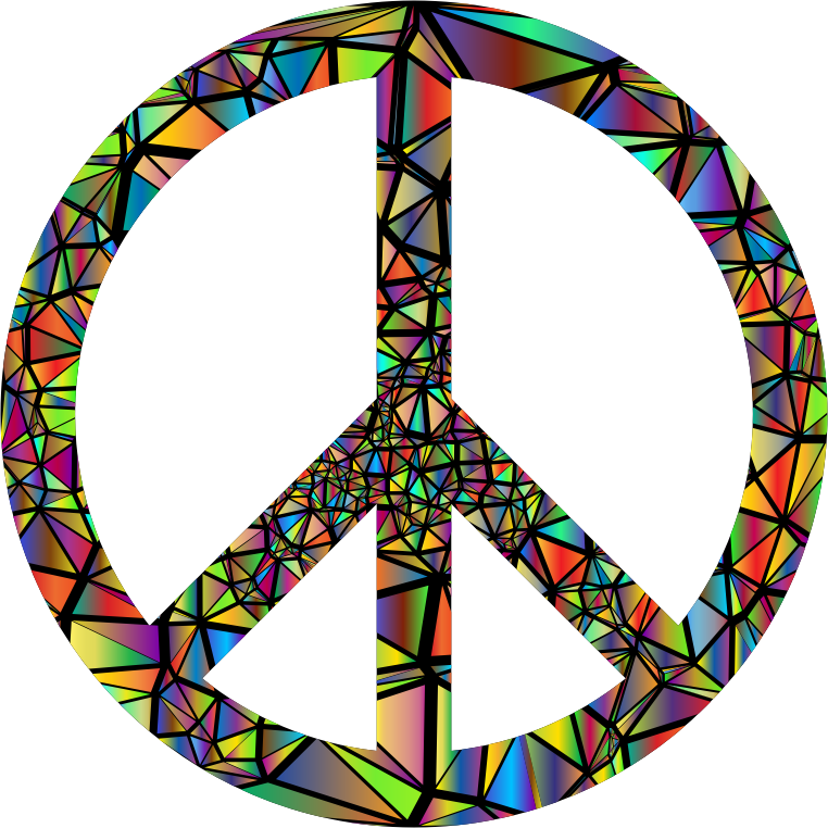 Low Poly Shattered Peace Sign