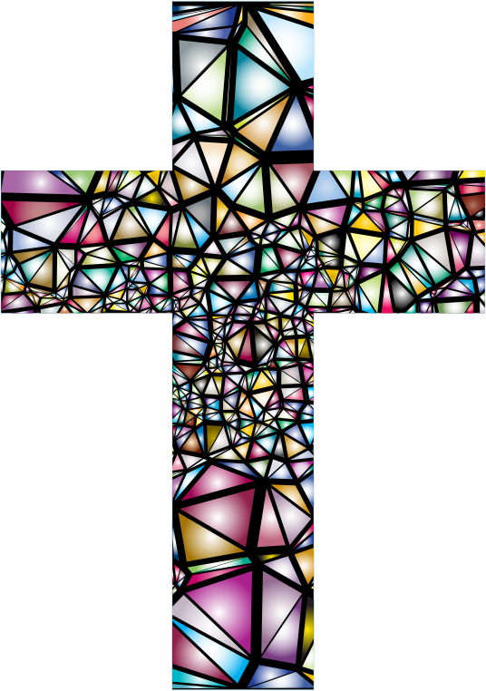 Low Poly Stained Glass Cross 2