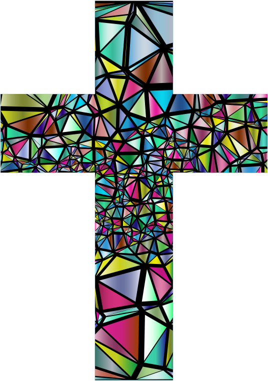 Low Poly Stained Glass Cross 3