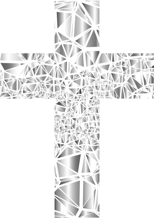 Low Poly Stained Glass Cross 4 No Background