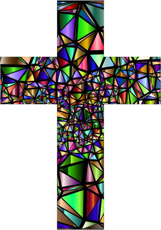 Low Poly Stained Glass Cross 5 - Openclipart