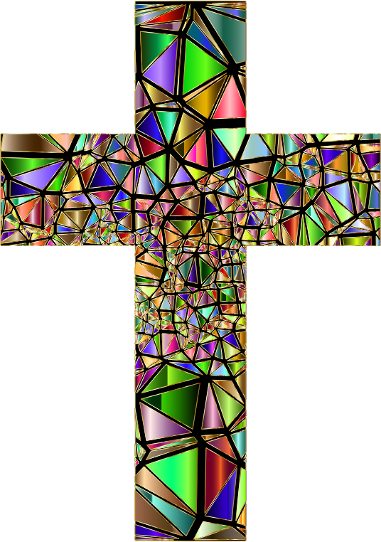 Low Poly Stained Glass Cross 5 Variation 2