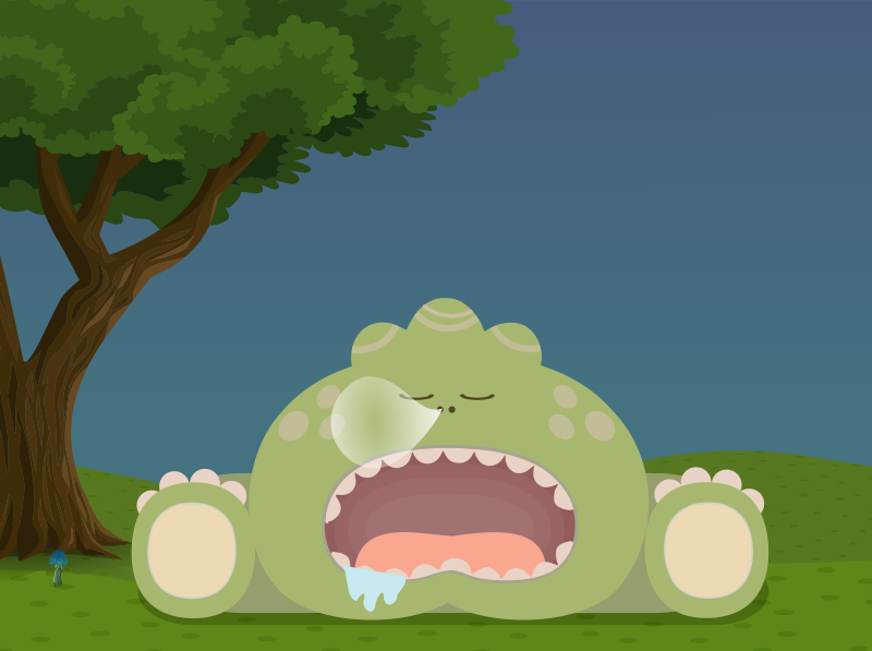 Cute sleeping monster from Glitch