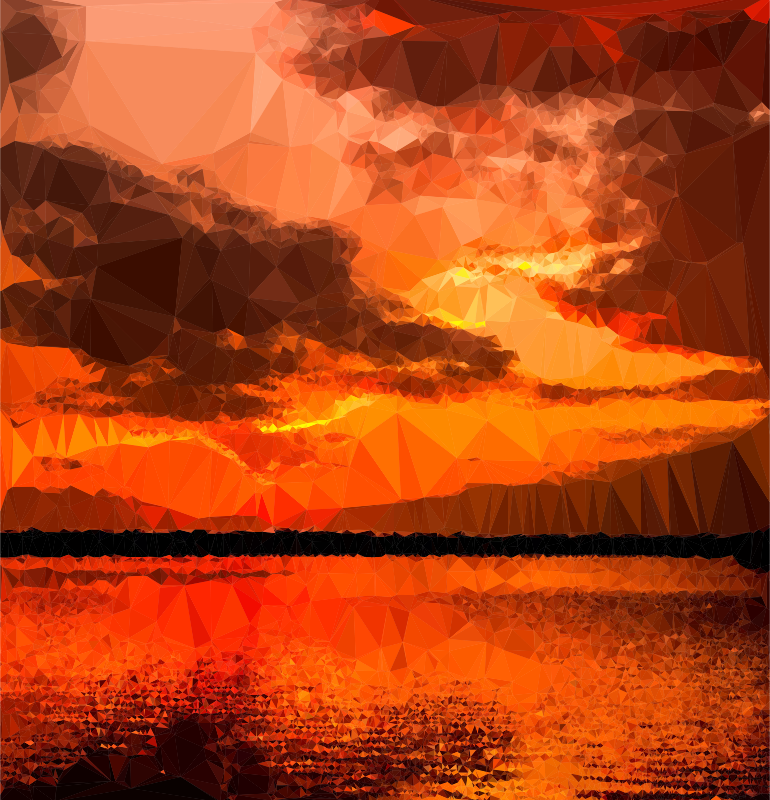 Low Poly Ocher Sunset