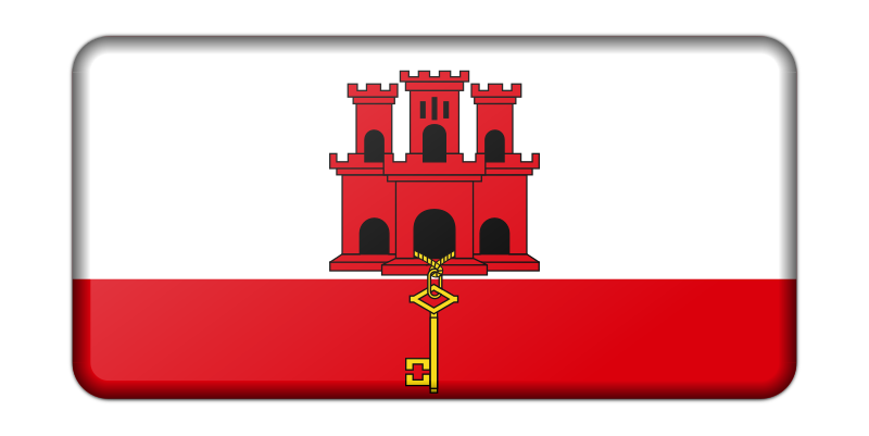 Flag of Gibraltar (bevelled)