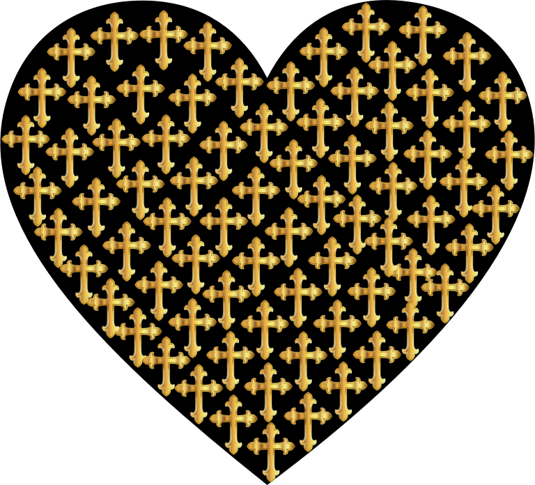 Love Heart Crosses Gold