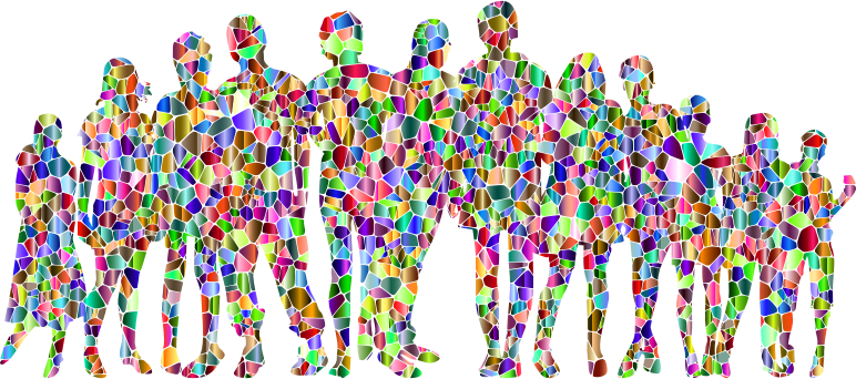 Vivid Chromatic Tiled Human Family