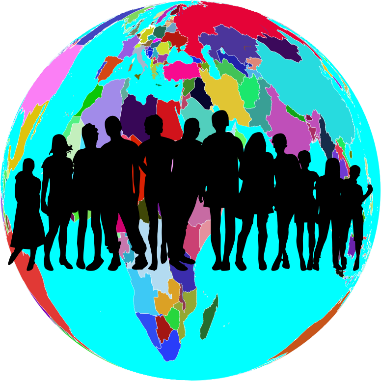 Colorful World Globe Human Family