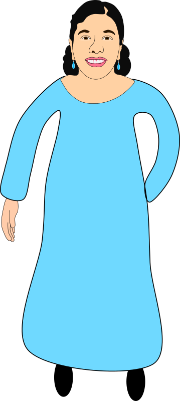 Aesha in an Aqua Blue dress