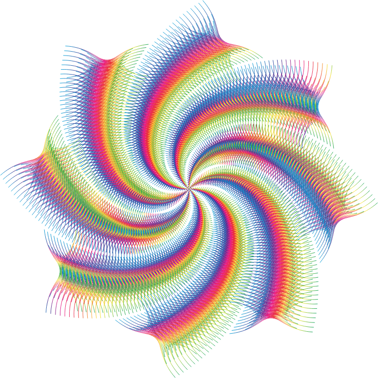 Prismatic Abstract Line Art Cyclone No Background