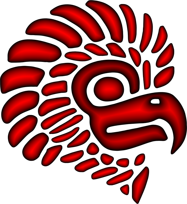 Crimson Stylized Mexican Eagle Silhouette