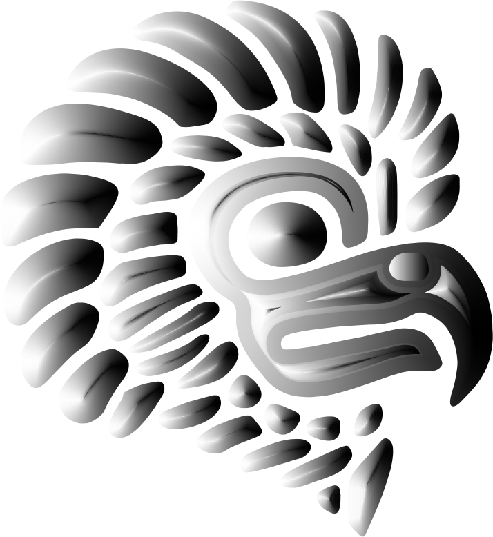 Prismatic Stylized Mexican Eagle Silhouette 4 Variation 2