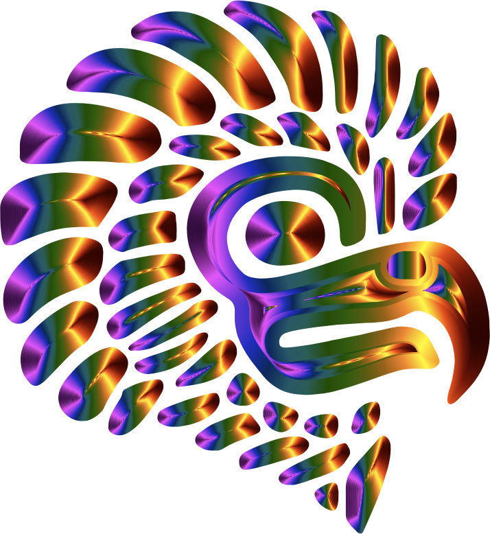 Prismatic Stylized Mexican Eagle Silhouette 5