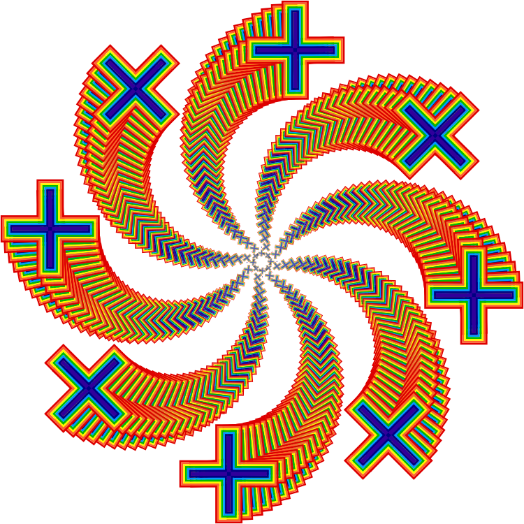 Rainbow Cross Design