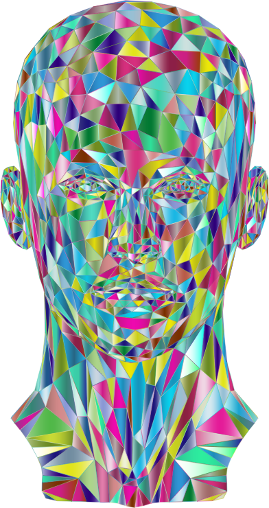 Prismatic Low Poly Female Head 2 Variation 2