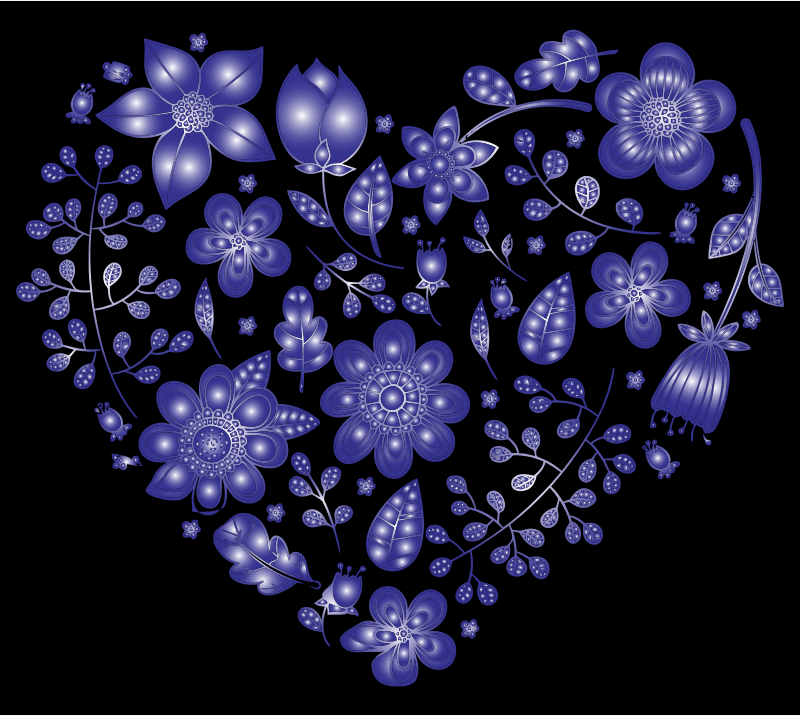 Violet Floral Heart