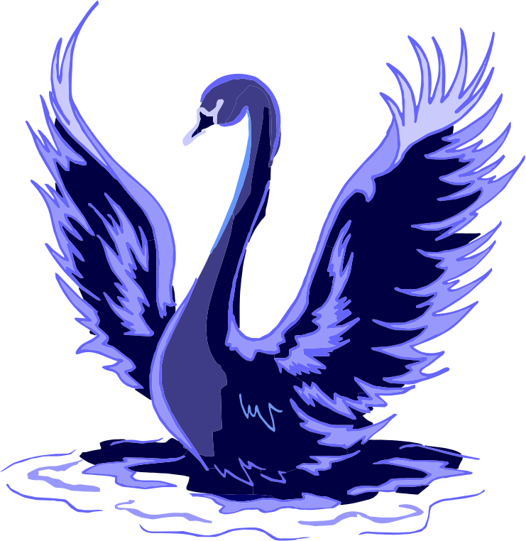 Stylized Blue Swan