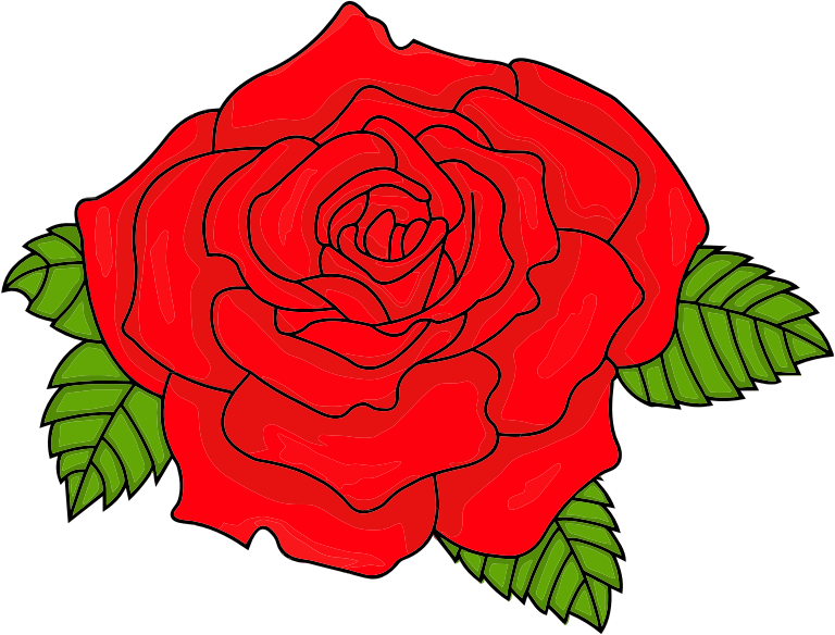 Shaded Red Rose - Openclipart