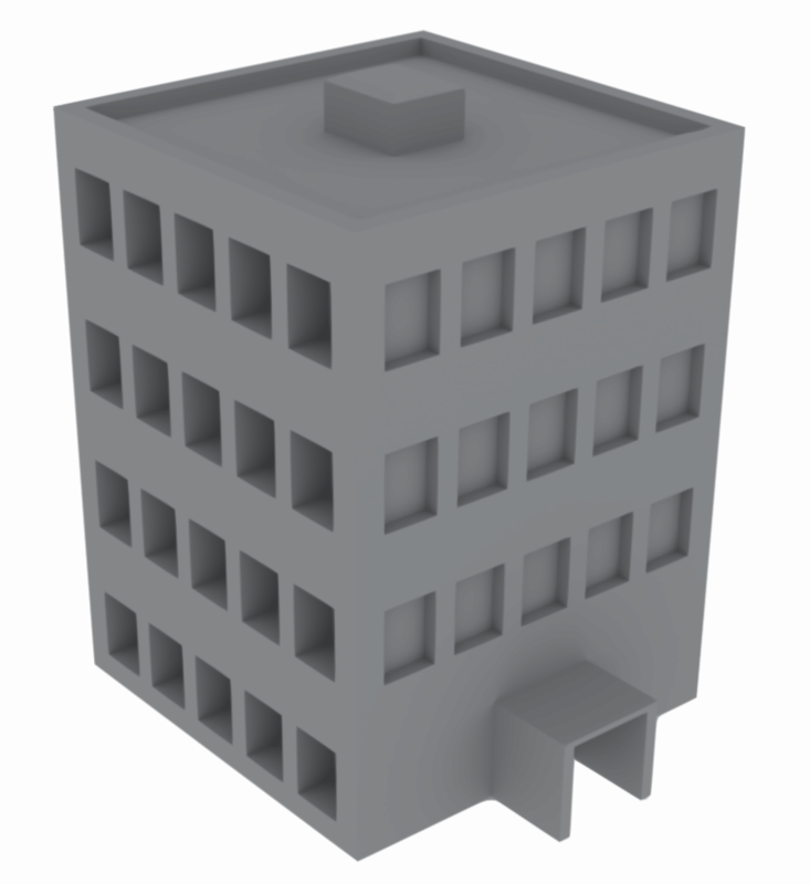 Vectorized building with shading