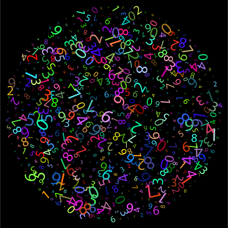 Prismatic Random Numbers Cloud With Background