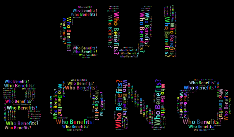 Prismatic Cui Bono Word Cloud