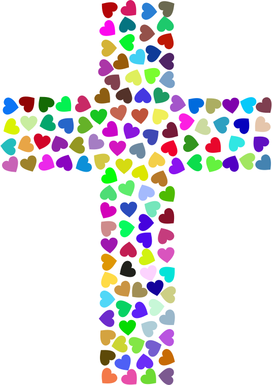 Prismatic Hearts Cross