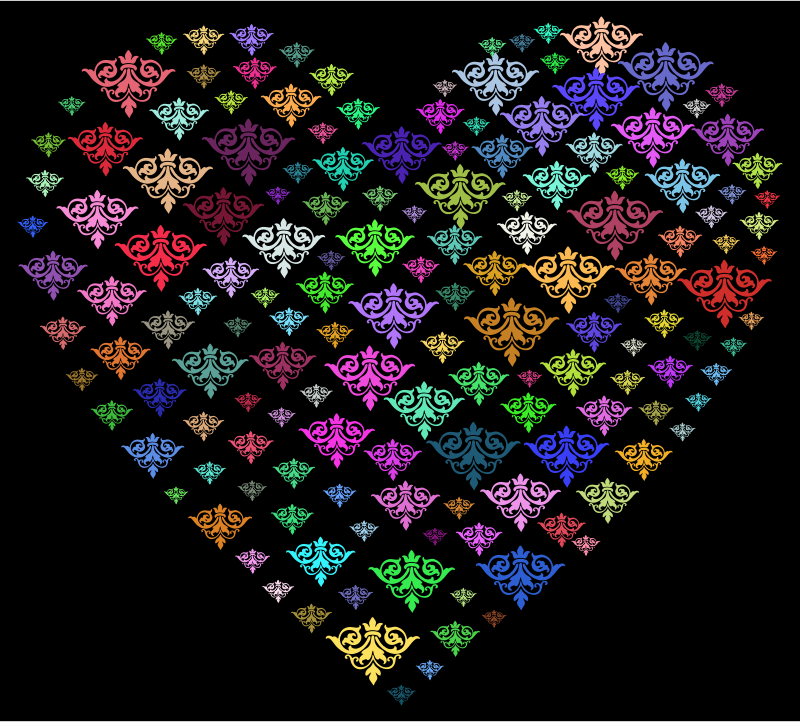 Prismatic Damask Heart