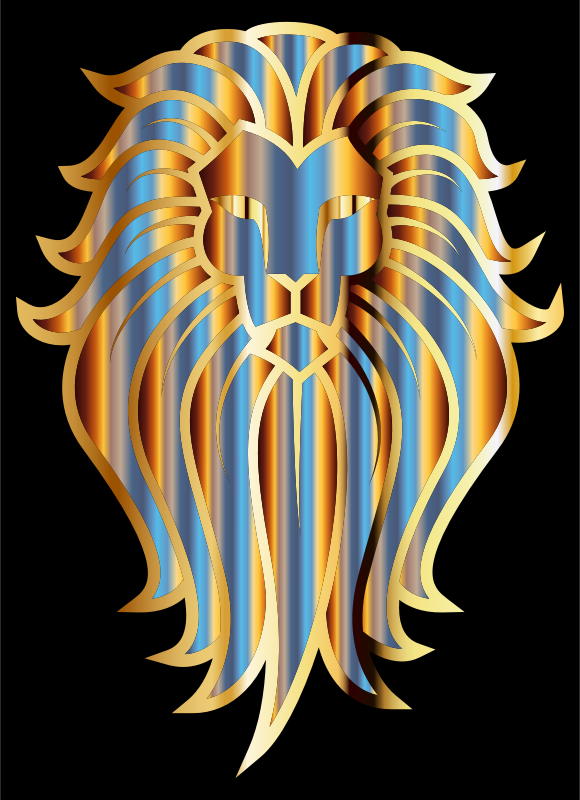 Chromatic Lion Face Tattoo