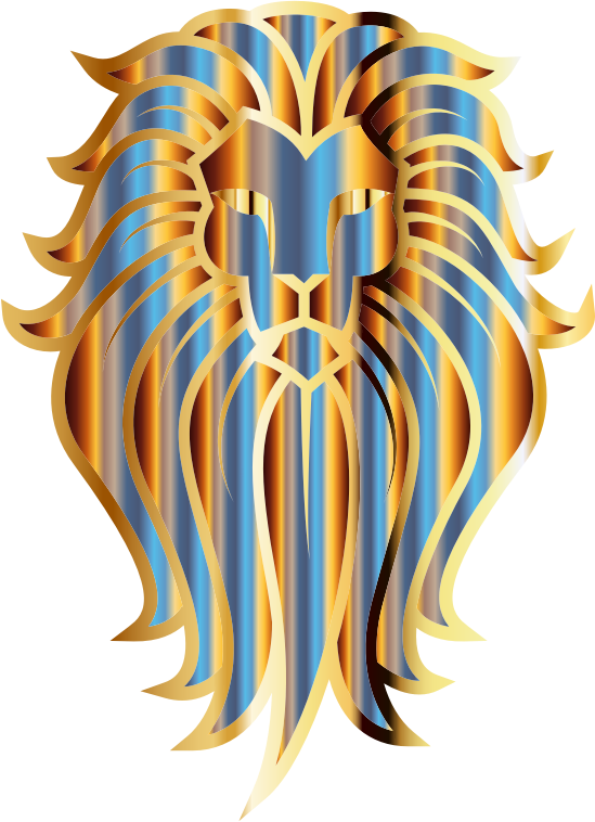 Chromatic Lion Face Tattoo No Background