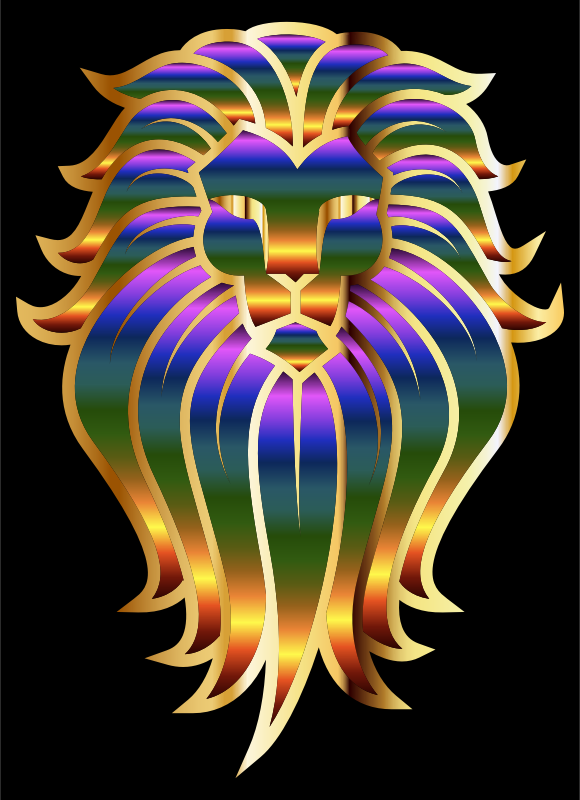 Chromatic Lion Face Tattoo 2